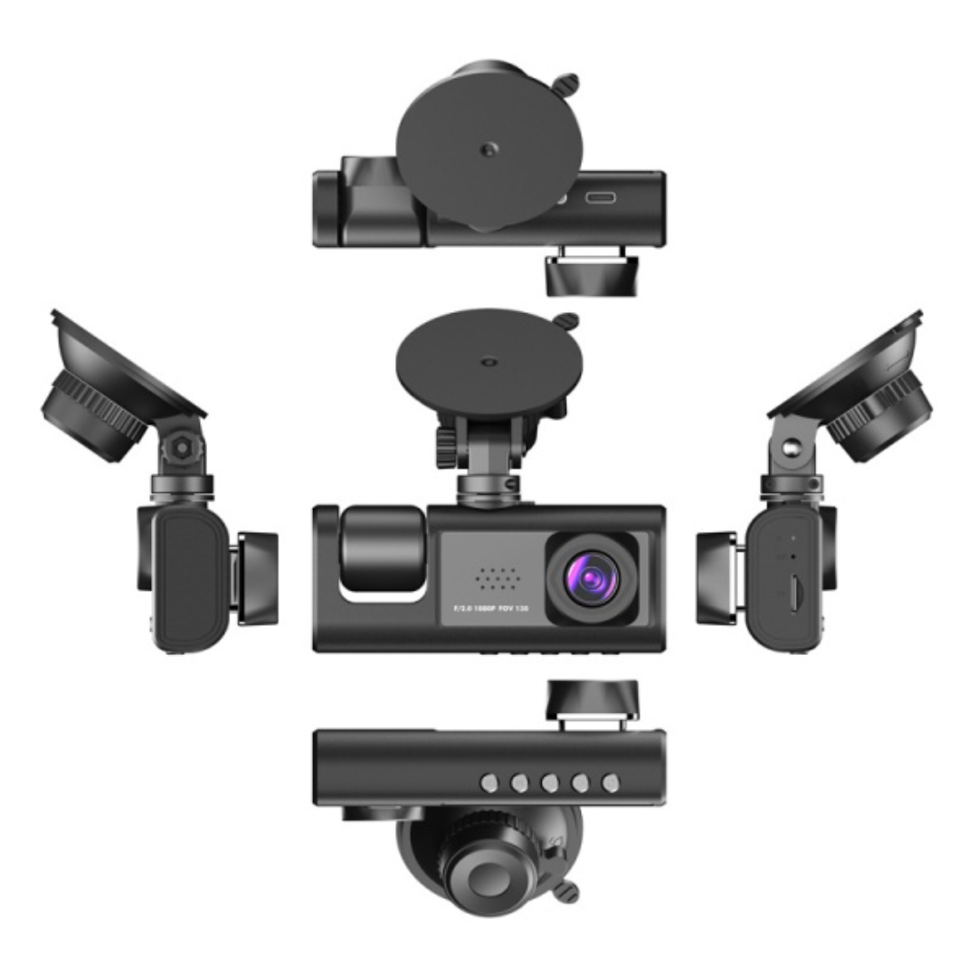 Camera Auto Full HD 1080P, unghi de 170 grade, 3 unghiuri de Filmare, Night Vision, G-Sensor si Monitorizare Parcare