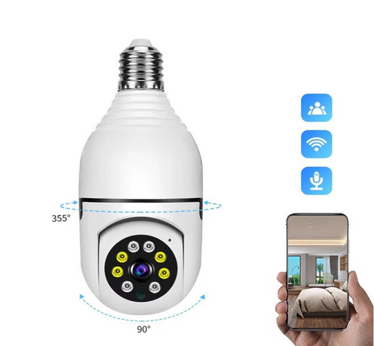 Camera  WI-FI Smart-Bulb, tip bec cu Senzor de Miscare si Aplicatie Telefon