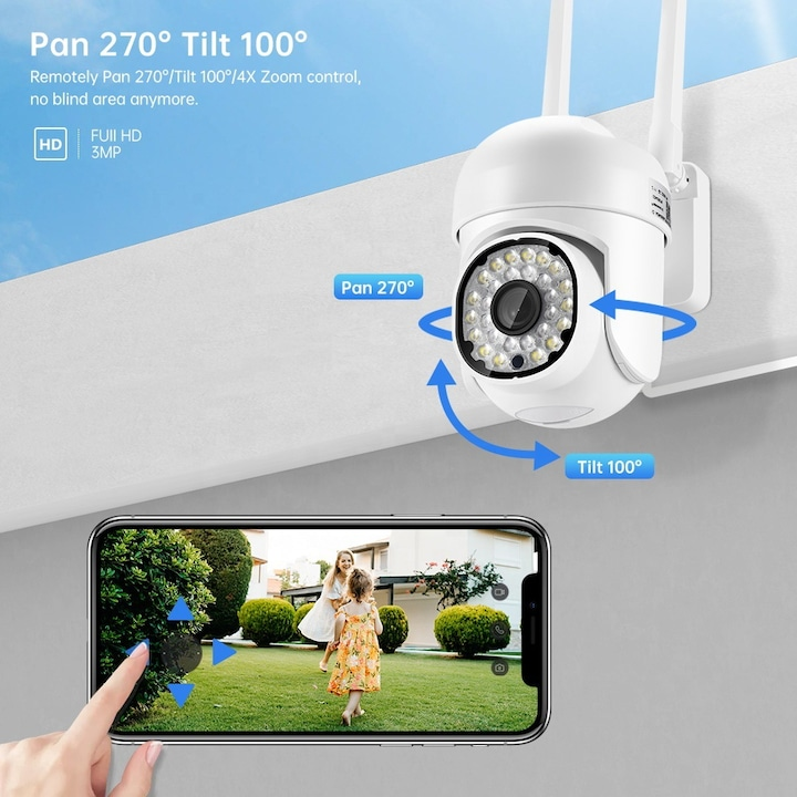 Cameră Jortan  Supraveghere WiFi – Protejează-ți Casa Inteligent, Oricând și de Oriunde