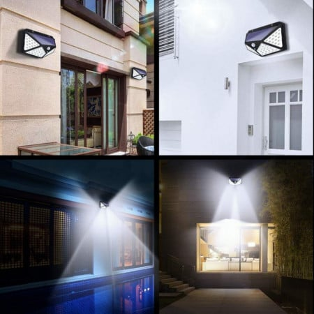 4+1 Lămpi Solare cu 100 LED-uri – Iluminat Inteligent pentru Curte și Grădină!