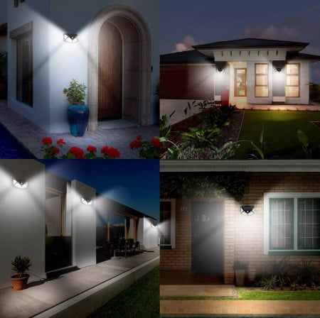 4+1 Lămpi Solare cu 100 LED-uri – Iluminat Inteligent pentru Curte și Grădină!