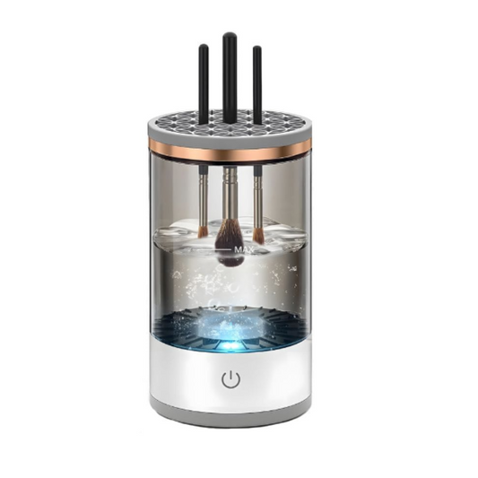 Dispozitiv electric de curatare pensule machiaj, ultrasunete, 7000RMP, incaracare USB, transparent