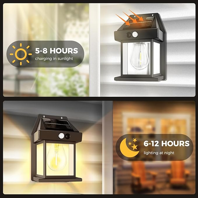 Set 4+1 GRATIS! Lămpi Solare de Perete LED Tip Felinar