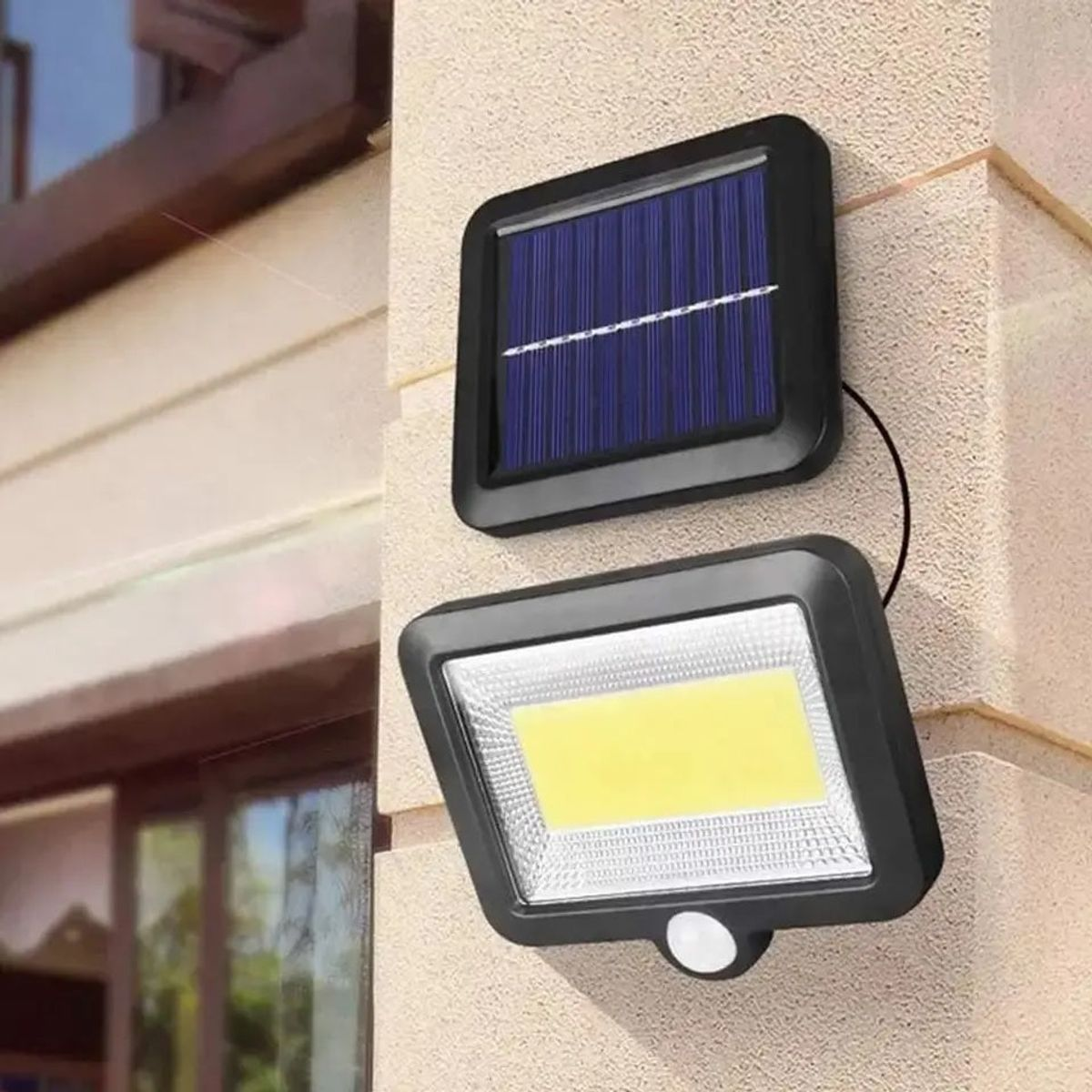 Set 4 x Lampă Solară 100 LED-uri COB – Putere 30W, Panou Detasabil, Dimensiuni 250 x 250 x 100 mm