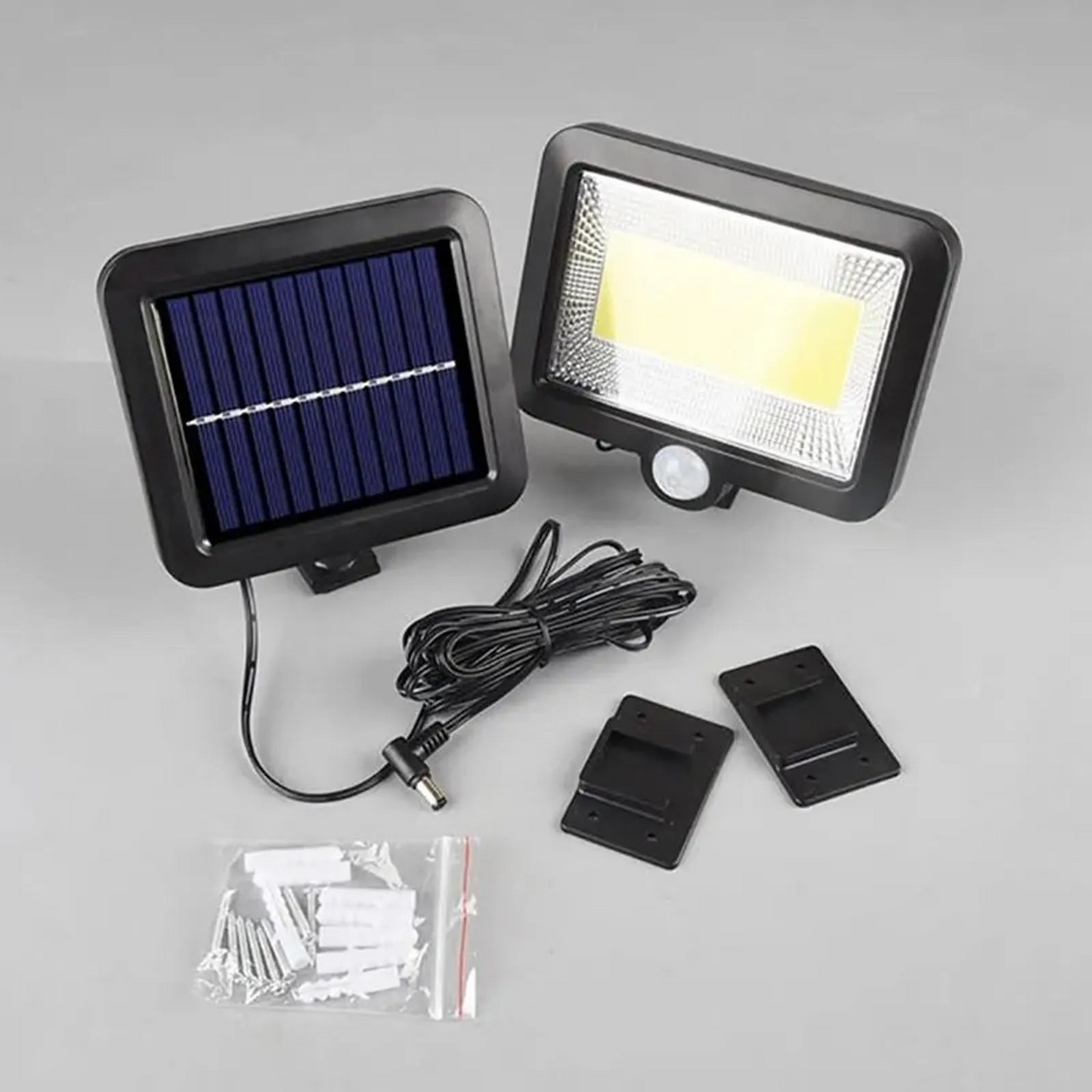Set 6 x Lampă Solară 100 LED-uri COB – Putere 30W, Panou Detașabil, 250x250x100 mm