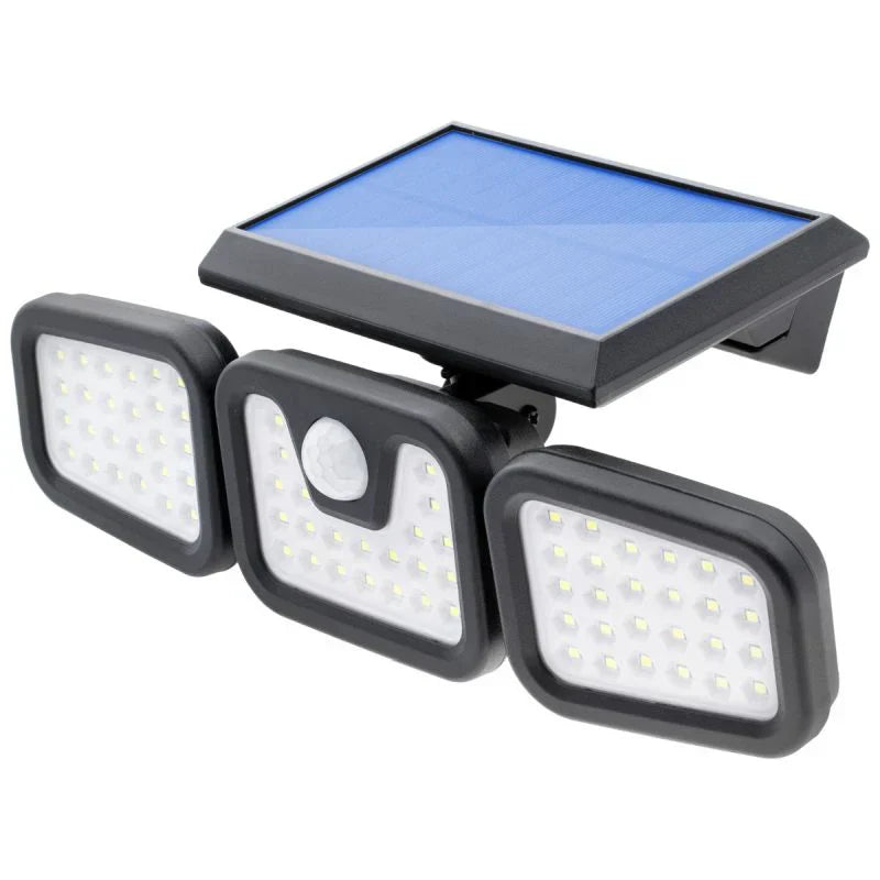 1+1 CADOU: Proiector solar cu senzor 74 LED SMD 15W, IP65, lumina rece